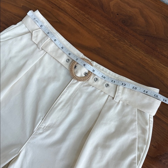 Paige Beige Neva Belted High Rise Shorts Size 6 - Picture 7 of 9